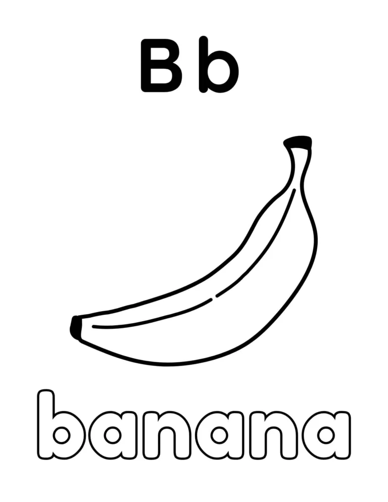 Letter B: Banana Coloring Page