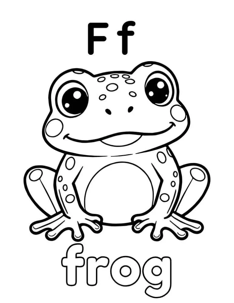 Letter F Frog Coloring Page