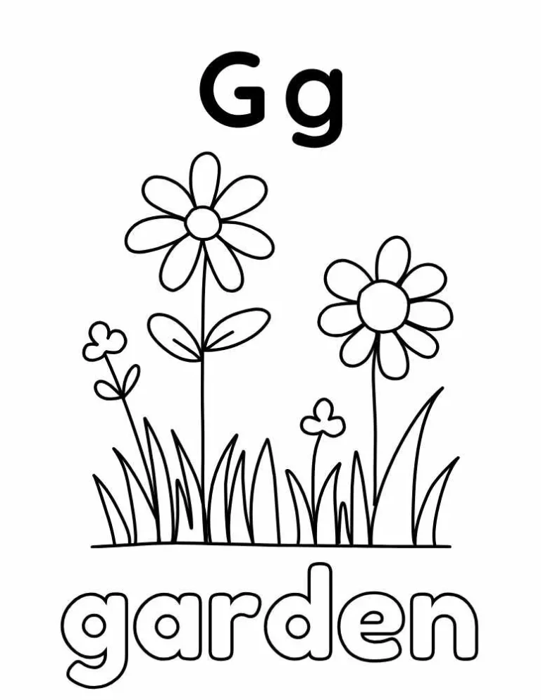Letter G Garden Coloring Page