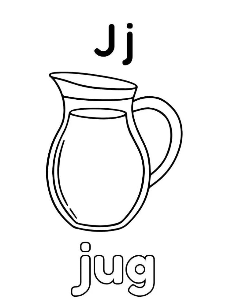 Letter J Jug Coloring Page