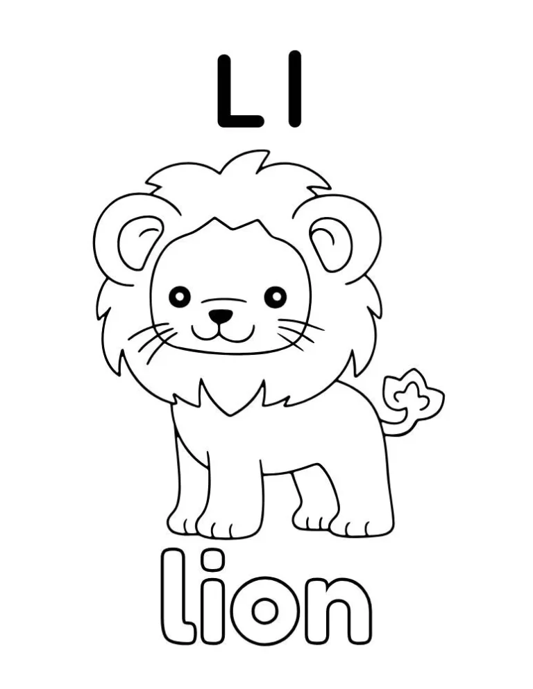 Letter L Lion Coloring Page