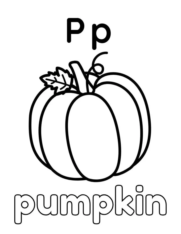 Letter P Pumpkin Coloring Page