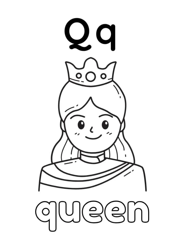 Letter Q Queen Coloring Page
