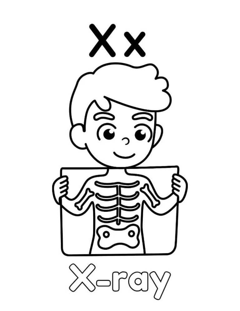 Letter X: X-ray Coloring Page