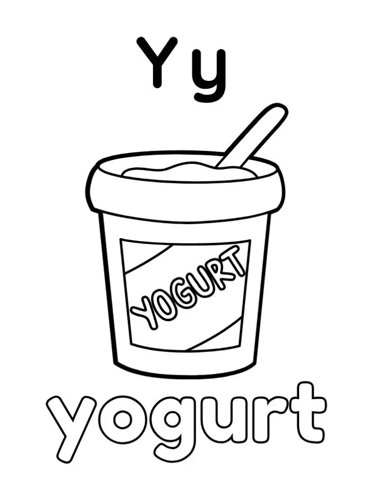 Letter Y: Yogurt Coloring Page